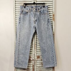 Levis 505 Mens Size 32 x 30 Light Wash Classic Straight Workwear Denim Jeans